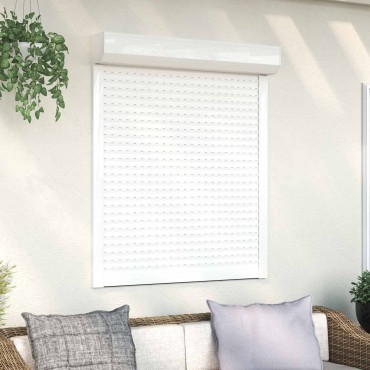 vidaXL Ρολό εισόδου Λευκός 100 x 130 cm Αλουμίνιο και Πολυουρεθάνη
