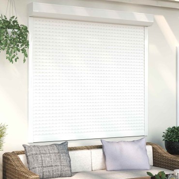 vidaXL Ρολό εισόδου Λευκός 160 x 150 cm Αλουμίνιο και Πολυουρεθάνη