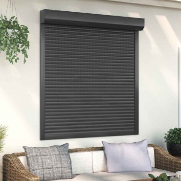 vidaXL Ρολό εισόδου Ανθρακί 130 x 140 cm Αλουμίνιο και Πολυουρεθάνη