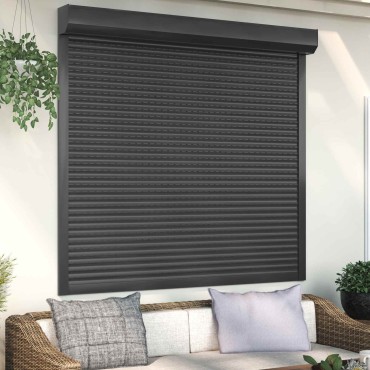 vidaXL Ρολό εισόδου Ανθρακί 160 x 150 cm Αλουμίνιο και Πολυουρεθάνη