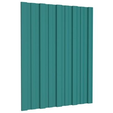 vidaXL Πάνελ οροφής 36 τμχ. Πράσινο 60 x 45 cm Γαλβανισμένος χάλυβας