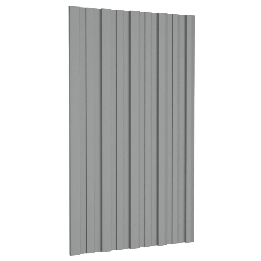 vidaXL Πάνελ οροφής 36 τμχ. Γκρι 80 x 45 cm Γαλβανισμένος χάλυβας