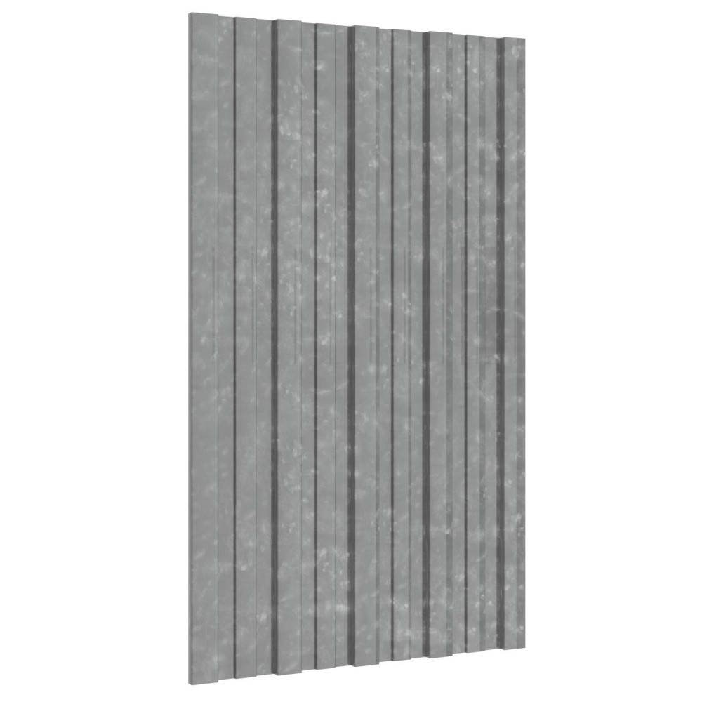 vidaXL Πάνελ οροφής 12 τμχ. Ασημί 80 x 45 cm Γαλβανισμένος χάλυβας