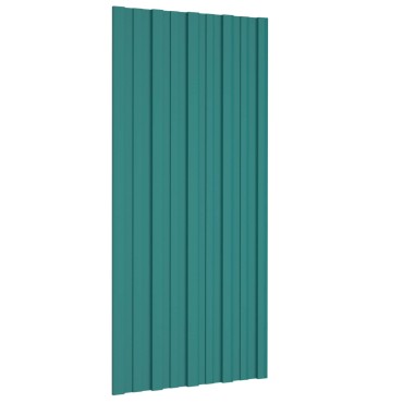vidaXL Πάνελ οροφής 36 τμχ. Πράσινο 100 x 45 cm Γαλβανισμένος χάλυβας