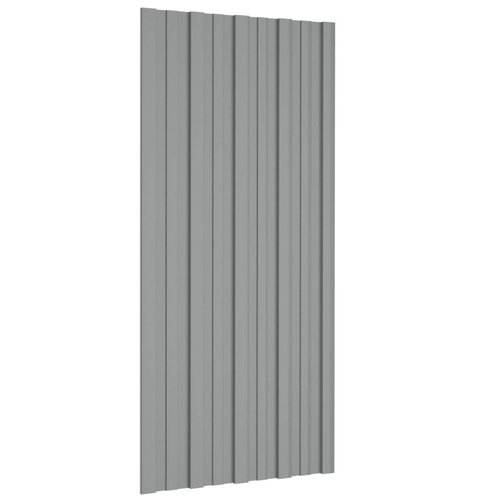 vidaXL Πάνελ οροφής 36 τμχ. Γκρι 100 x 45 cm Γαλβανισμένος χάλυβας