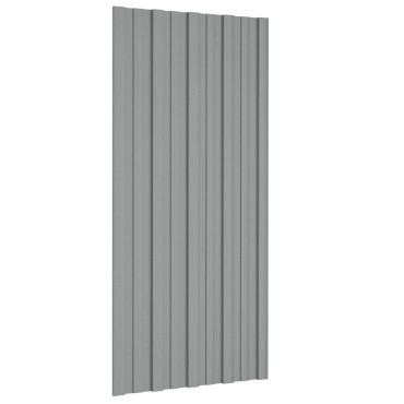 vidaXL Πάνελ οροφής 36 τμχ. Γκρι 100 x 45 cm Γαλβανισμένος χάλυβας