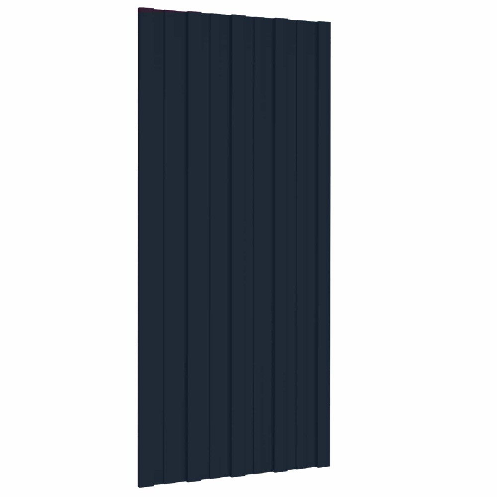 vidaXL Πάνελ οροφής 12 τμχ. Ανθρακί 100 x 45 cm Γαλβανισμένος χάλυβας