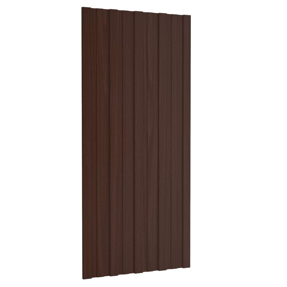vidaXL Πάνελ οροφής 12 τμχ. Καφέ 100 x 45 cm Γαλβανισμένος χάλυβας
