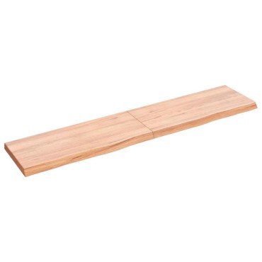 vidaXL Ράφι Τοίχου Ανοιχτό Καφέ 140x30x(2-4)cm Επεξ. Μασίφ Ξύλο Δρυός 1 τεμ.