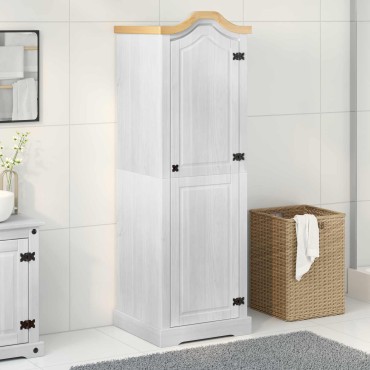 vidaXL Ντουλάπες με ράφι Λευκό 55x52x170cm Στερεά ξυλεία πεύκου