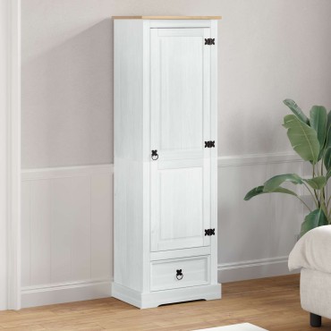 vidaXL Ντουλάπες με ράφι Λευκό 55x38x170cm Στερεά ξυλεία πεύκου