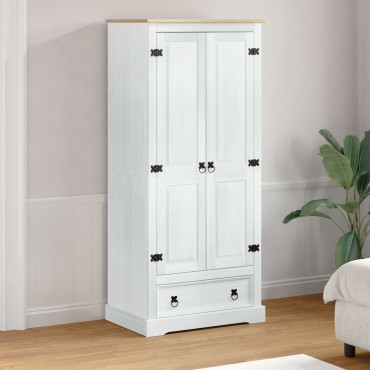 vidaXL Ντουλάπες με ράφι Λευκό 76x50x170cm Στερεά ξυλεία πεύκου