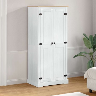 vidaXL Ντουλάπες με ράφι Λευκό 76x50x170cm Στερεά ξυλεία πεύκου