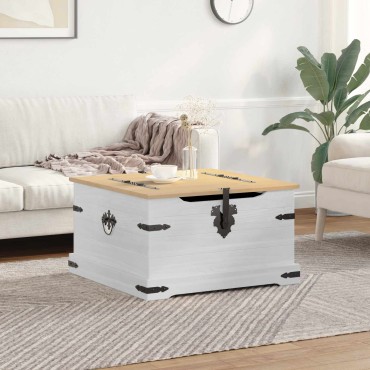 vidaXL storage box με ράφι Λευκό 78x78x45cm Στερεά ξυλεία πεύκου