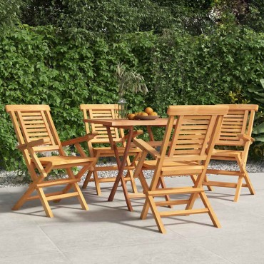 vidaXL Καρέκλες Κήπου Πτυσσόμενες 4 τεμ. 56x63x90cm Μασίφ Ξύλο Teak