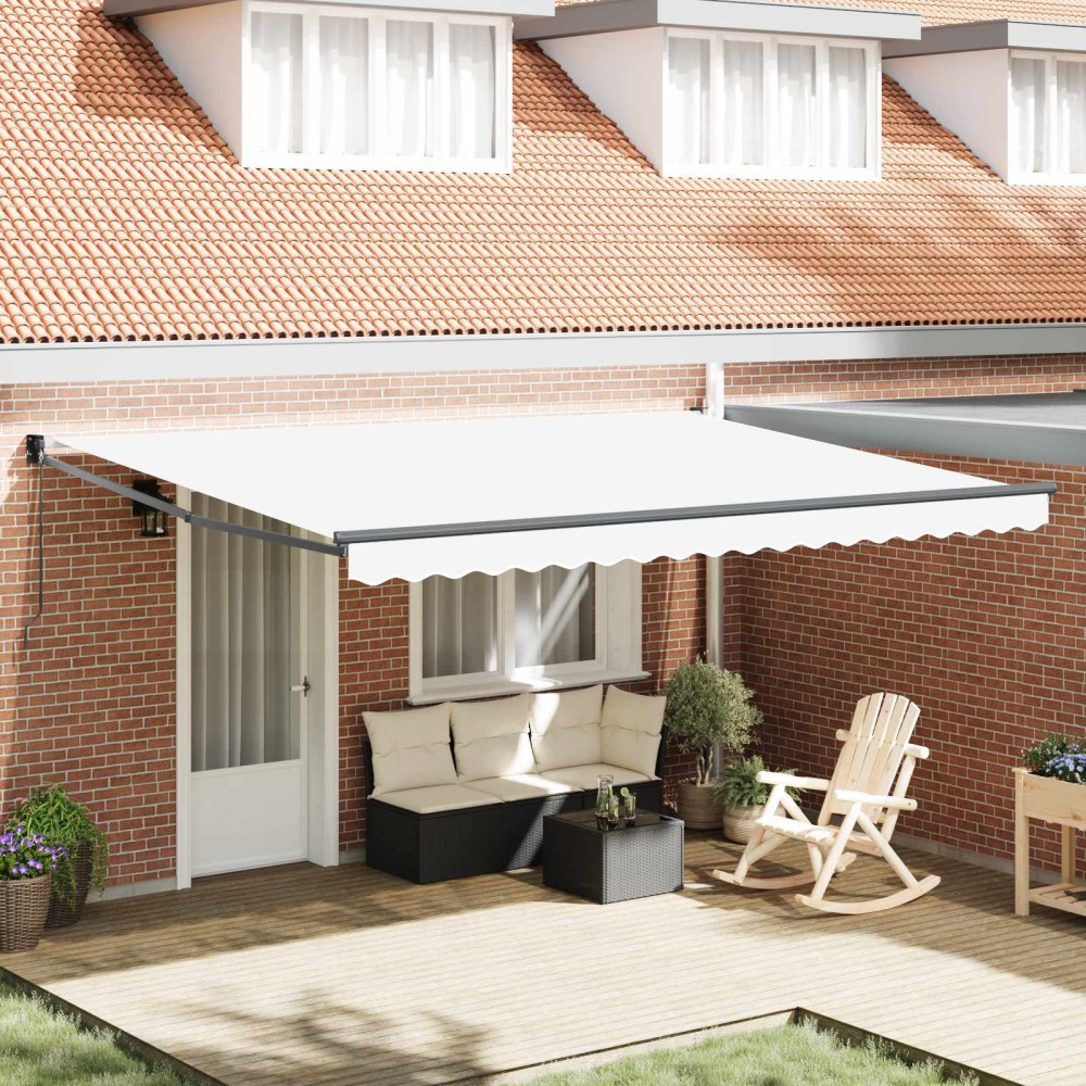 vidaXL Αναδιπλούμενη τέντα Λευκό 450 x 300 x 165 εκ