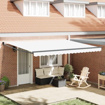 vidaXL Αναδιπλούμενη τέντα Λευκό 450 x 300 x 165 εκ
