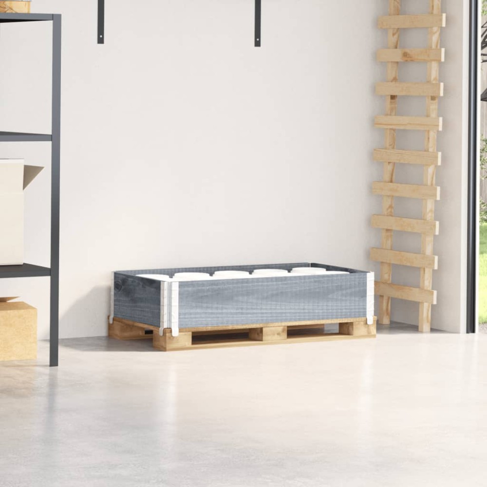 vidaXL Κολάρα Παλέτας Γκρι 100x50 εκ. από Μασίφ Ξύλο Πεύκου