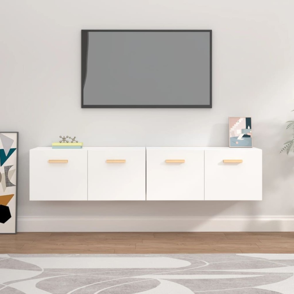 vidaXL Ντουλάπια Τοίχου 2 τεμ. Λευκά 80x35x36,5cm Επεξ. Ξύλο