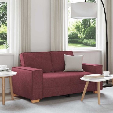 vidaXL Διθέσιος Καναπές Κόκκινος 160x78x84cm από Ύφασμα