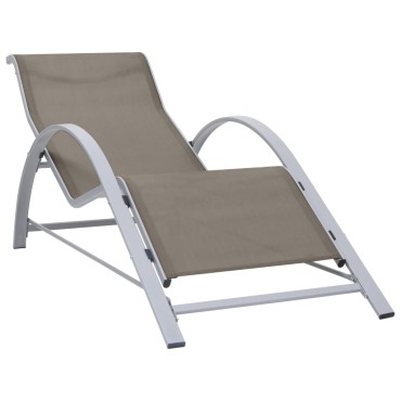 vidaXL Ξαπλώστρα Taupe από Textilene και Αλουμίνιο 167x60x66cm 1 τεμ.