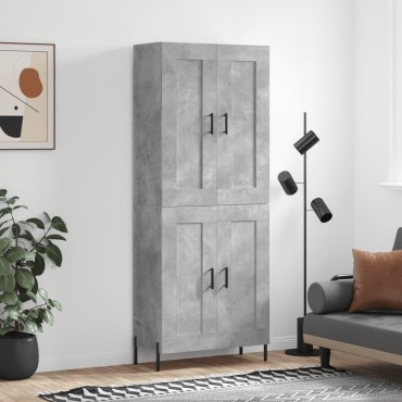 vidaXL Ντουλάπι Γκρι Σκυροδέματος 69,5x34x180cm Επεξεργασμένο Ξύλο 1 τεμ.