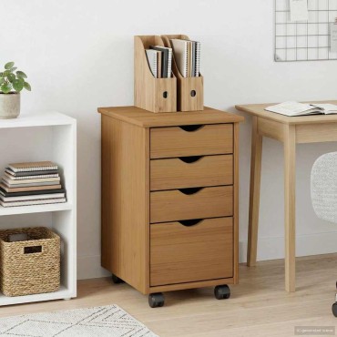vidaXL Κινητό Ντουλάπι MOSS Μέλι Καφέ 34x39x56cm Στερεό πεύκο