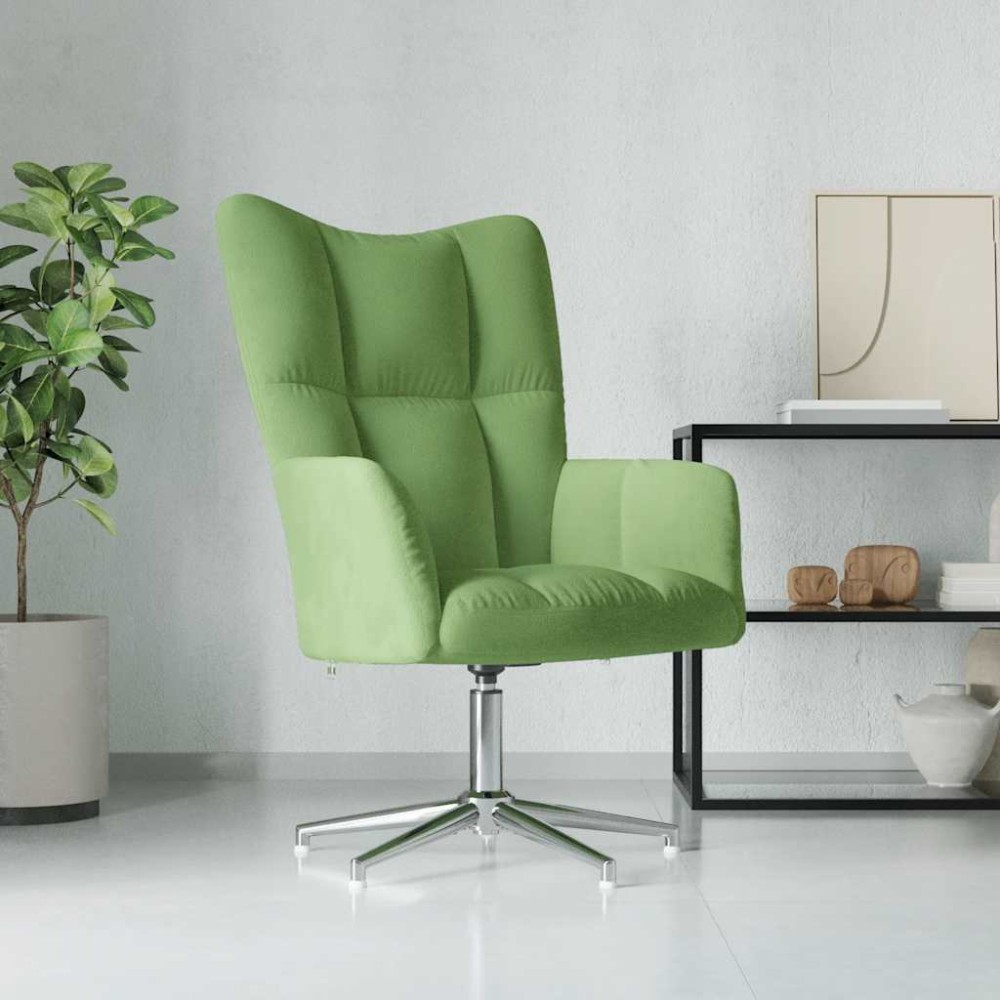 vidaXL Πολυθρόνα Relax Ανοιχτό Πράσινο Βελούδινη 62x68x98cm 1 τεμ.