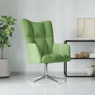 vidaXL Πολυθρόνα Relax Ανοιχτό Πράσινο Βελούδινη 62x68x98cm 1 τεμ.