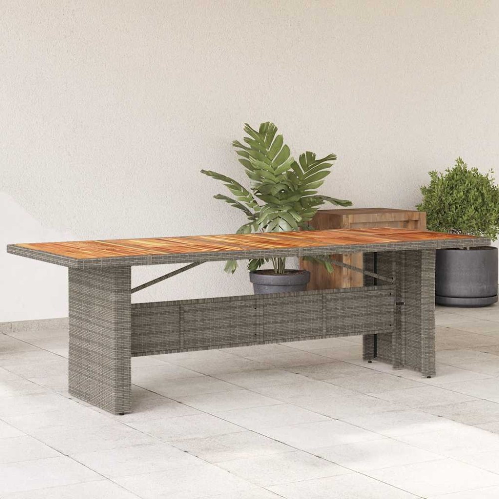 vidaXL Τραπέζι Κήπου Επιφάνεια Ακακίας Γκρι 240x90x75cm Συνθ. Ρατάν 1 τεμ. vidaXL Τραπέζι Κήπου Επιφάνεια Ακακίας Γκρι 240x90x75cm Συνθ. Ρατάν 1 τεμ.
