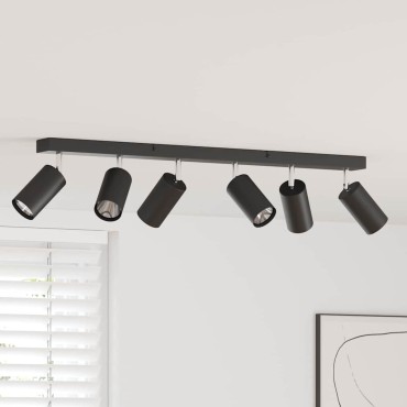 vidaXL Σποτ οροφής με προβολείς Μαύρο 73 x 6 x 16 εκ Μέταλλο
