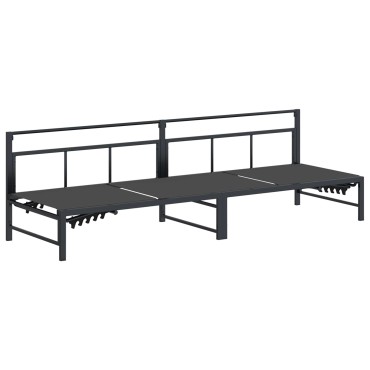 vidaXL Ξαπλώστρα Textilene Μαύρο 200x62x59,5cm 1 τεμ.