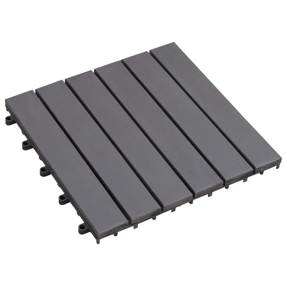 vidaXL Πλάκα Κατασκευής 10 τμχ. Γκρι 30 x 30 cm Ξύλο Ακακίας