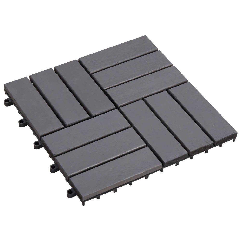 vidaXL Πλάκα Κατασκευής 10 τμχ. Γκρι 30 x 30 cm Ξύλο Ακακίας