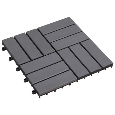 vidaXL Πλάκα Κατασκευής 10 τμχ. Γκρι 30 x 30 cm Ξύλο Ακακίας