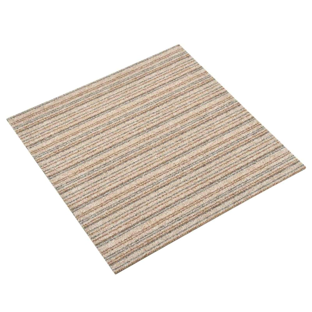 vidaXL Χαλί 20 τμχ. Ριγέ μπεζ 50x50cm 100% Πολυπροπυλένιο