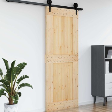 vidaXL Πόρτα NARVIK Φυσικό 90 x 210 cm Συμπαγές Ξύλο Πεύκου
