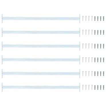 vidaXL Ρυθμιζόμενη Μπάρα Ασφαλείας Παραθύρου 6 pcs Ασημί Ατσάλι