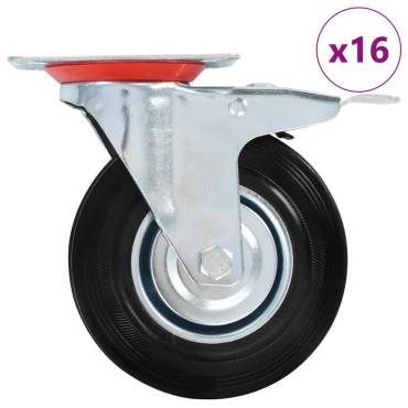 vidaXL Ρόδες Περιστρεφόμενες 16 τεμ. 125 χιλ.