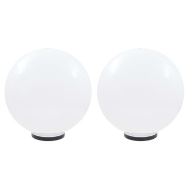 vidaXL Φωτιστικά Μπάλα LED 2 τεμ. Σφαιρικά 50 εκ. Ακρυλικά (PMMA)