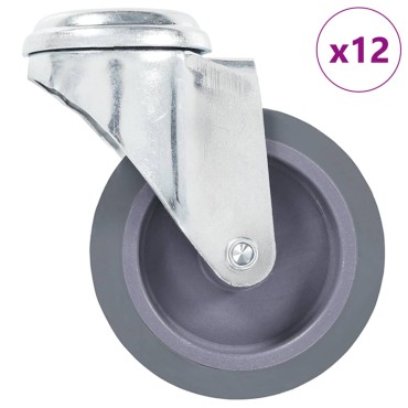vidaXL Ρόδες Περιστρεφόμενες Βιδωτές 12 τεμ. 75 χιλ.