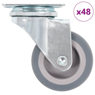 vidaXL Ρόδες Περιστρεφόμενες 48 τεμ. 50 χιλ.
