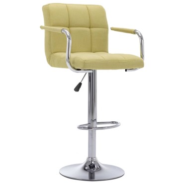 vidaXL Καρέκλα Μπαρ Πράσινη Υφασμάτινη 53x52x(92-112)cm 1 τεμ.