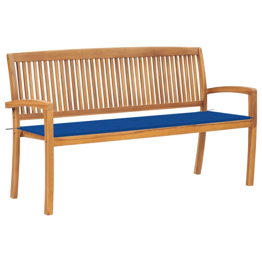 vidaXL Παγκάκι Κήπου Στοιβαζόμενο Μασίφ Ξύλο Teak & Μαξιλάρι 159x57,5x90cm 1 τεμ. vidaXL Παγκάκι Κήπου Στοιβαζόμενο Μασίφ Ξύλο Teak & Μαξιλάρι 159x57,5x90cm 1 τεμ.