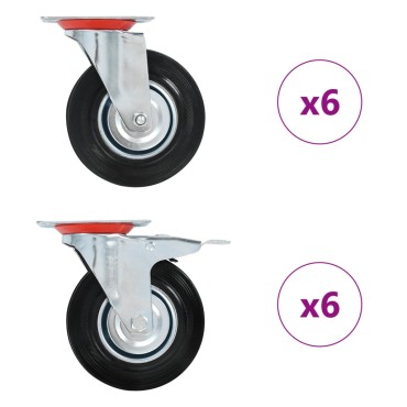 vidaXL Ρόδες Περιστρεφόμενες 12 τεμ. 125 χιλ.