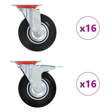 vidaXL Ρόδες Περιστρεφόμενες 32 τεμ. 125 χιλ.