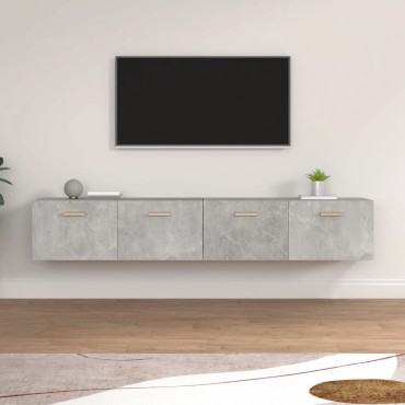 vidaXL Ντουλάπια Τοίχου 2 τεμ. Γκρι Σκυρ. 100x36,5x35cm Επεξ. Ξύλο