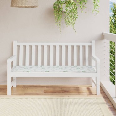 vidaXL Μαξιλάρι Πάγκου Κήπου Σχέδιο Φύλλων 150x50x3cm Ύφασμα Oxford