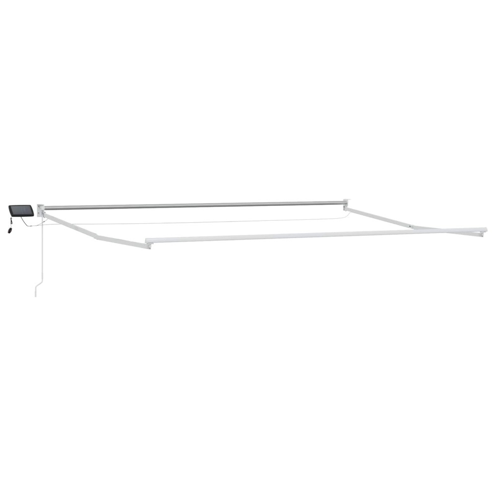 vidaXL Manual Awning Frame with Solar LED 4 x 2 m Λευκό