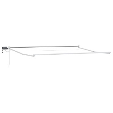 vidaXL Manual Awning Frame with Solar LED 4 x 2 m Λευκό
